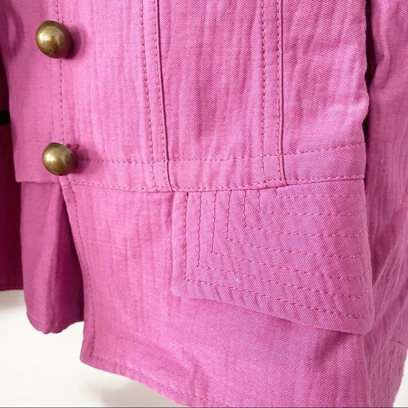 Zara Woman Military Style Fuscia button jacket - Picture 6 of 9